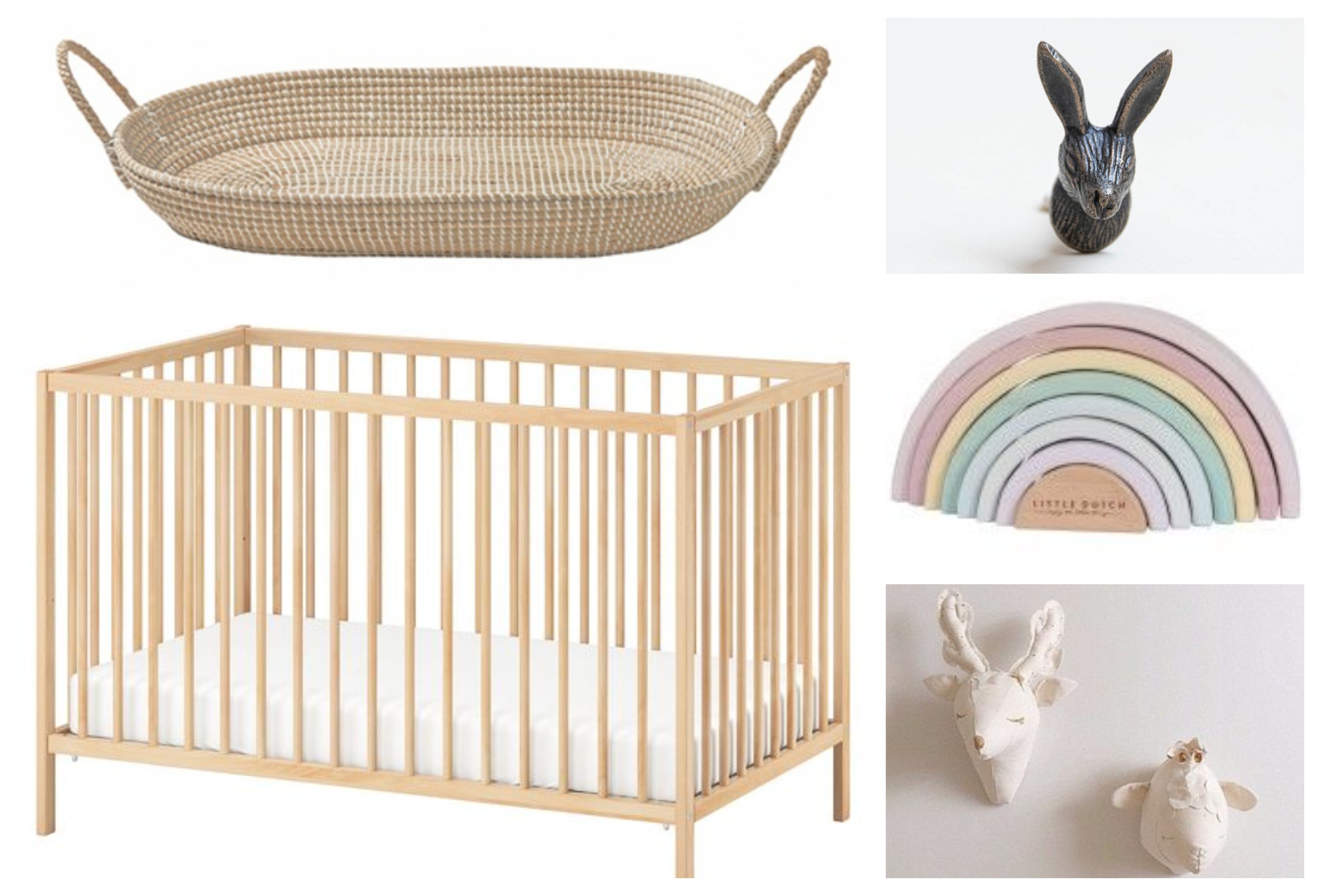 babykamer, babykamer inspiratie, meisjes babykamer, babykamer inrichten, boskamer, roomblush, little dutch, hazen knojes, deurknopjes,